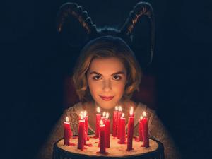 Poster de divulgação da série o mundo sombrio de Sabrina